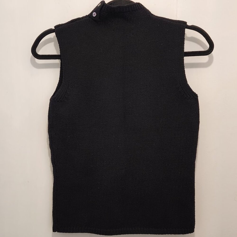 Ann Taylor Italian Merino Wool Sleeveless Sweater Black Top Size XS‎ - Picture 4 of 6